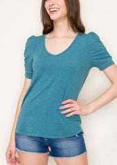 Soft Cinch Sleeve Tops - 2 Colors!