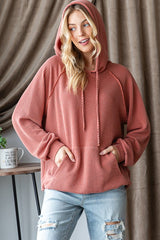 Dark Cinnamon Ribbed Hoodie - FINAL SALE