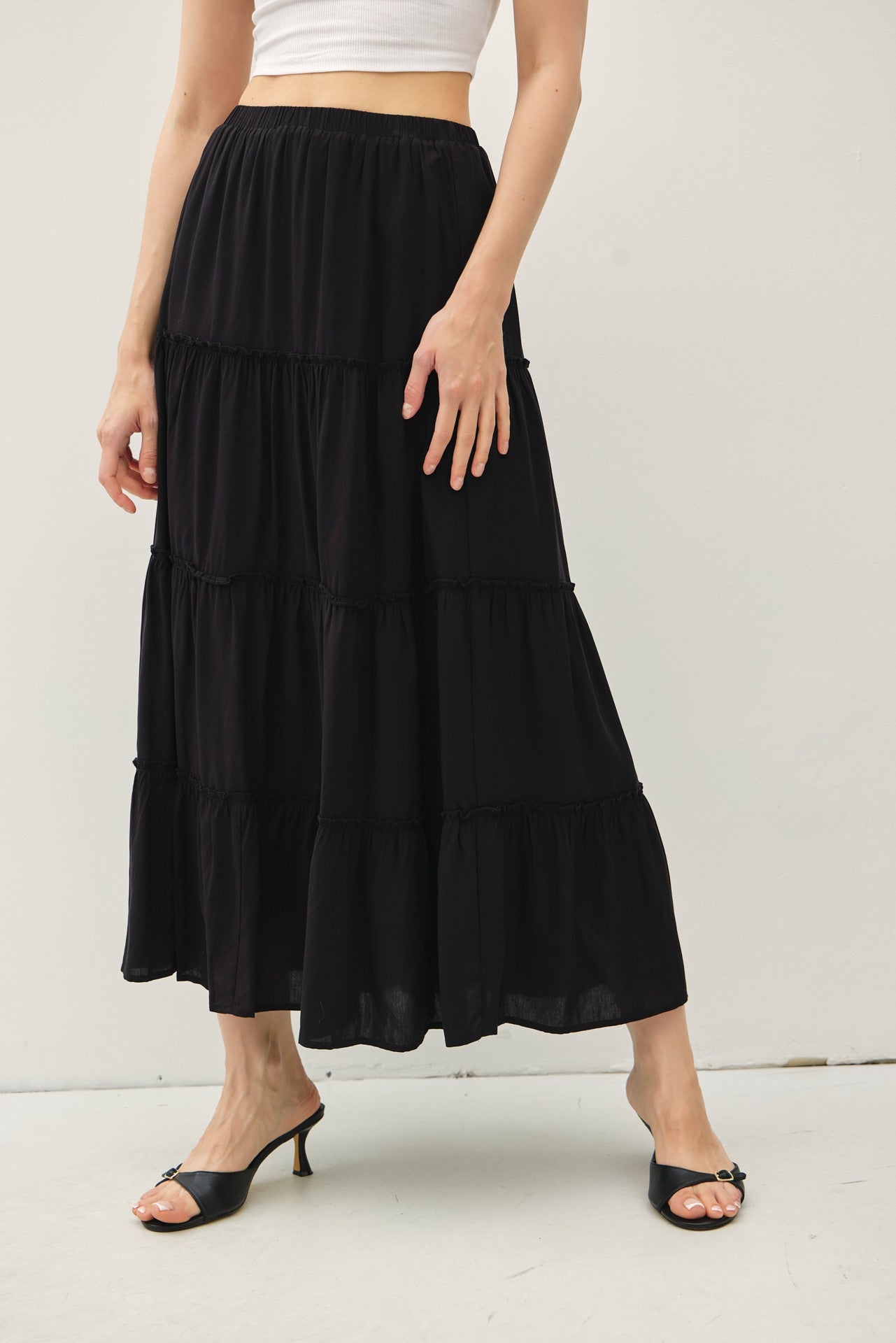 Tiered Maxi Skirt - 3 Colors! - The Nines