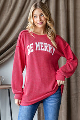 Be Merry Ribbed Long Sleeves - 2 Colors!