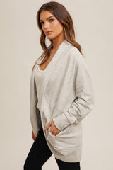 Light Gray Soft Brushed Cocoon Cardigan