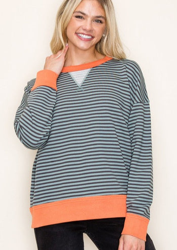 Striped Terry Pullovers - 2 Colors!