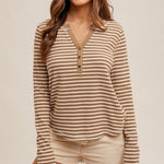 Mineral Wash Striped Henleys - 2 Colors! - The Nines