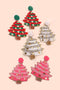 Christmas Tree Seed Bead Holiday Earrings - 3 Colors!