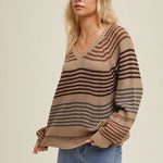 New Adventure Striped Vneck Sweaters - 2 Colors! - The Nines