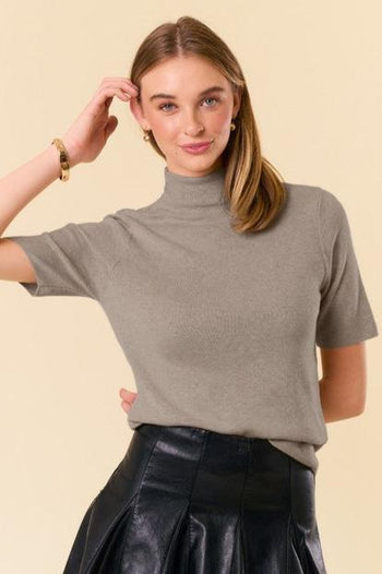 Mock Neck Half Sleeve Top - 3 colors!