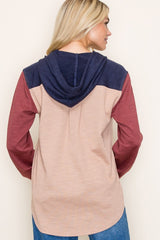 Callie Colorblock Hooded Lightweight Shacket - 2 colors!