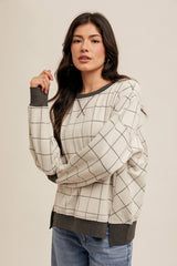 Crewneck Checked Sweatshirts - 3 Colors!