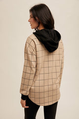 Checked Hooded Shacket - 2 Colors!