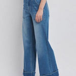 Vervet High Rise Double Cuffed Wide Leg Jeans - The Nines