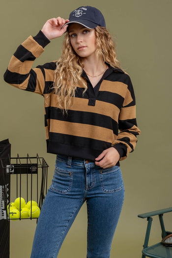 Cropped Wide Stripe Top - FINAL SALE