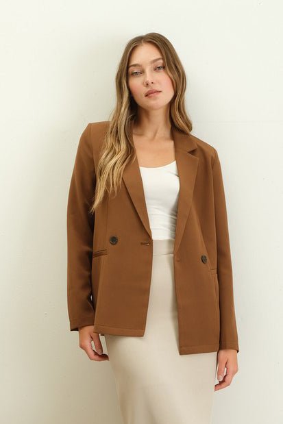 Solid Double Breasted Blazers - 2 Colors! - The Nines