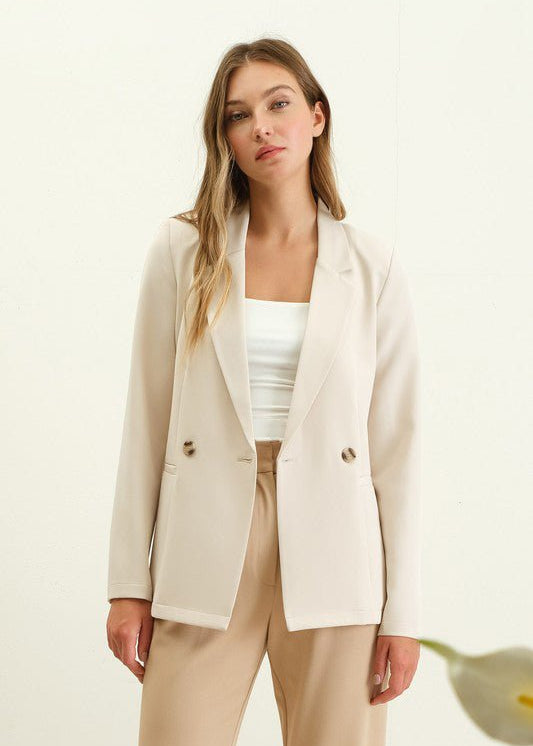 Solid Double Breasted Blazers - 2 Colors! - The Nines