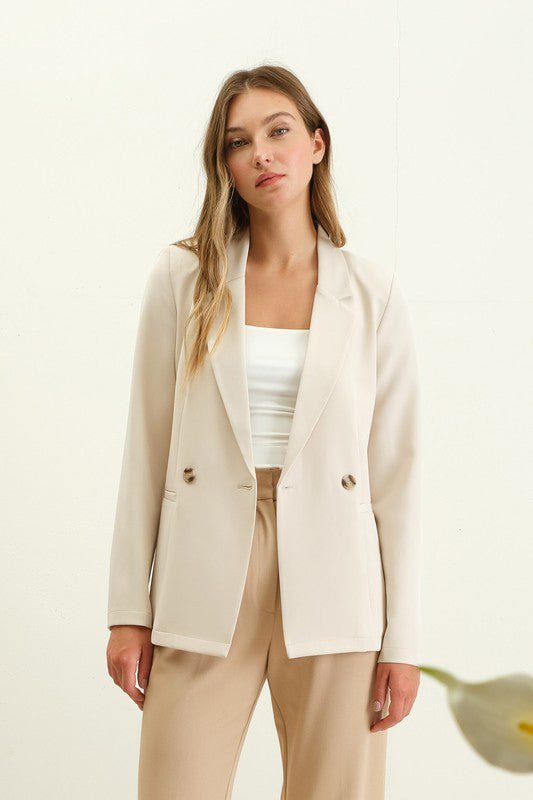 Solid Double Breasted Blazers - 2 Colors! - The Nines