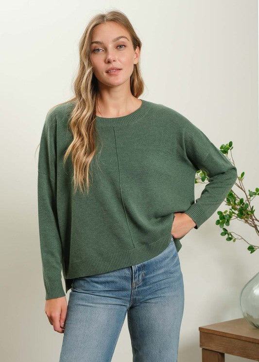 Green Basic Lightweight Sweater - The Nines