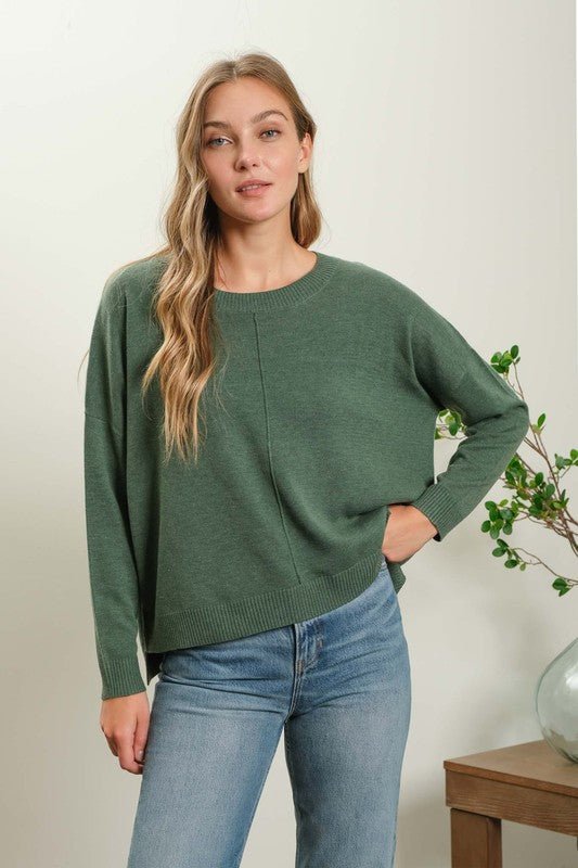Green Basic Lightweight Sweater - The Nines