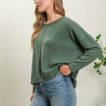 Green Basic Lightweight Sweater - The Nines