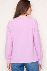 Pink Textured Basic Layering Top