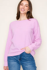 Pink Textured Basic Layering Top