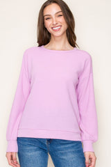 Pink Textured Basic Layering Top