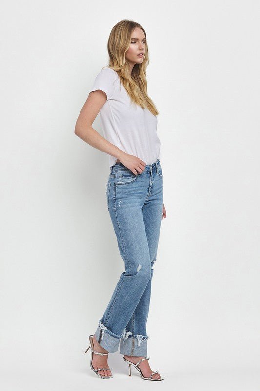 Vervet Evermore Mid Rise Cuffed Straight Jean - The Nines