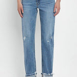 Vervet Evermore Mid Rise Cuffed Straight Jean - The Nines