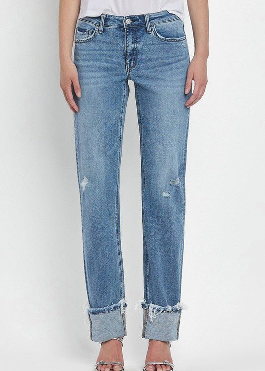 Vervet Evermore Mid Rise Cuffed Straight Jean - The Nines