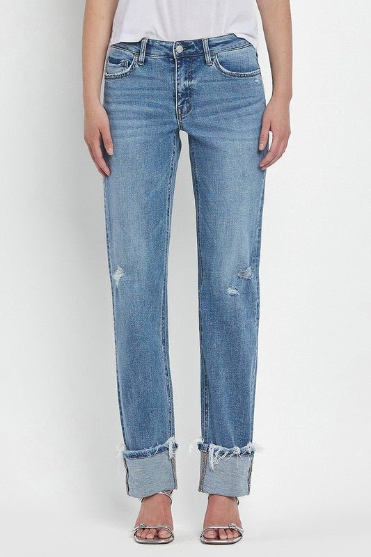 Vervet Evermore Mid Rise Cuffed Straight Jean - The Nines