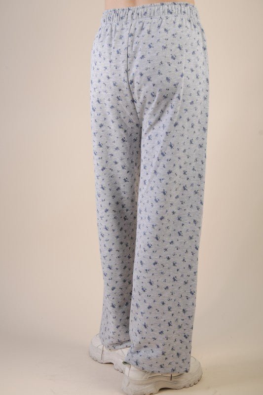 Gray Floral Casual Pant - The Nines