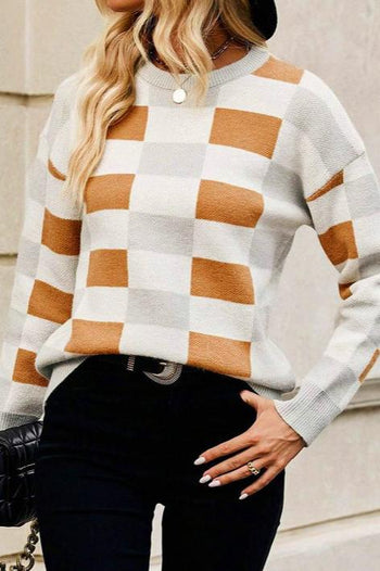 Creating My Own Sunshine Checked Sweater