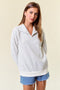 Light Gray Talia Two Tone Collared Sweatshirt