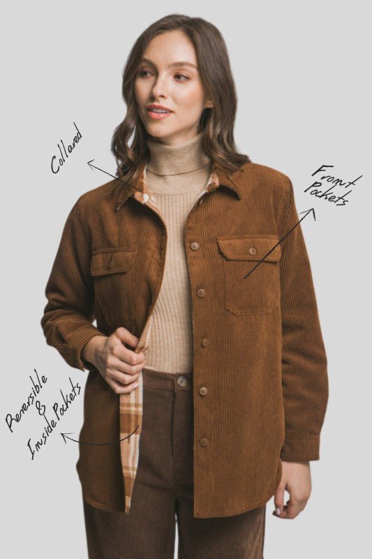 Reversible Button Down Jackets - 2 Colors! - The Nines