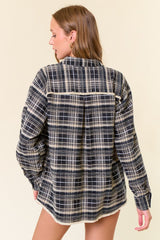 Plaid Flannel Fringe Detail Shacket - 2 Colors! - FINAL SALE