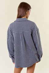 Houndstooth Stretch Knit Pocket Shackets - 2 Colors!