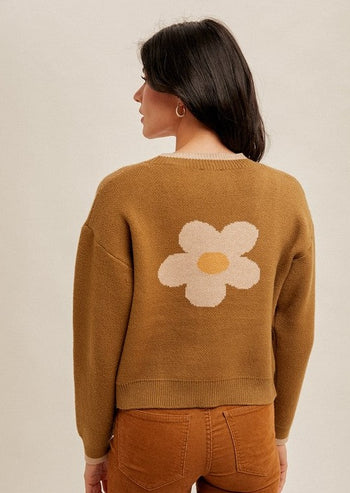 Cropped Moss Floral Cardigan - FINAL SALE