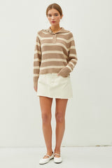 Chunky Striped Collared Pullovers - 2 Colors!