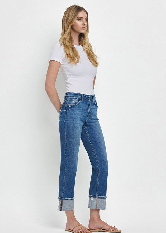 Vervet Daphne High Rise Cuffed Straight - The Nines