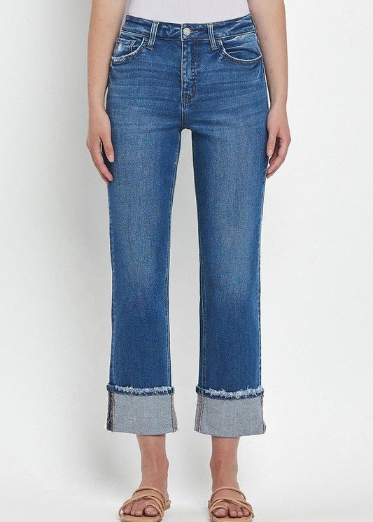 Vervet Daphne High Rise Cuffed Straight - The Nines