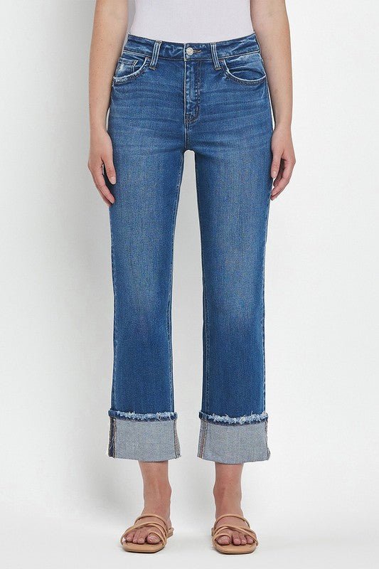 Vervet Daphne High Rise Cuffed Straight - The Nines