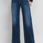 Flying Monkey High Rise Wide Leg Distressed Hem Jeans - FINAL SALE! - The Nines