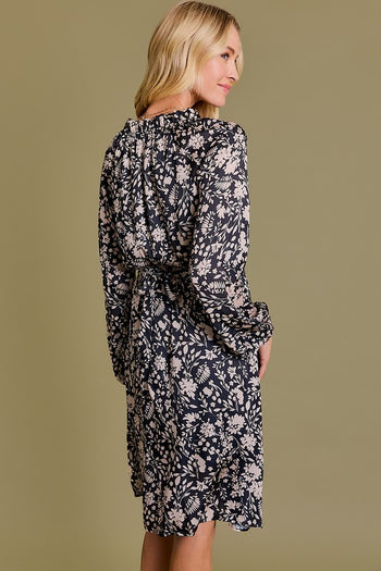 Beyond Beautiful Black & Taupe Floral Dress