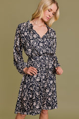 Beyond Beautiful Black & Taupe Floral Dress