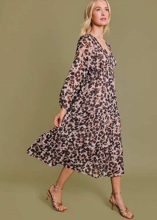 Shimmer Animal Print Dress - The Nines