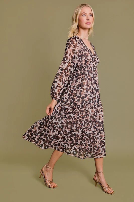 Shimmer Animal Print Dress - The Nines