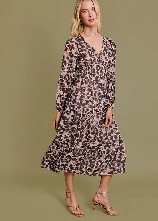 Shimmer Animal Print Dress - The Nines