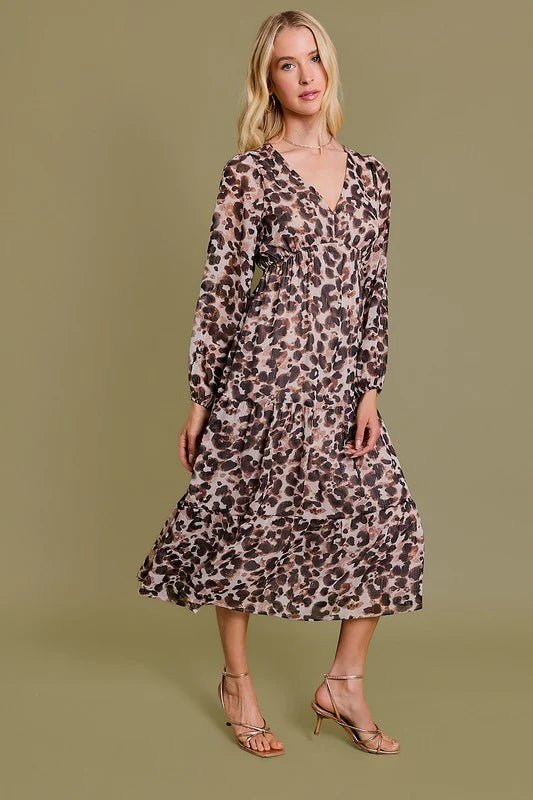 Shimmer Animal Print Dress - The Nines