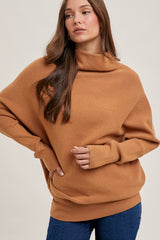 Camel Slouch Ribbed Dolman Pullover - FINAL SALE