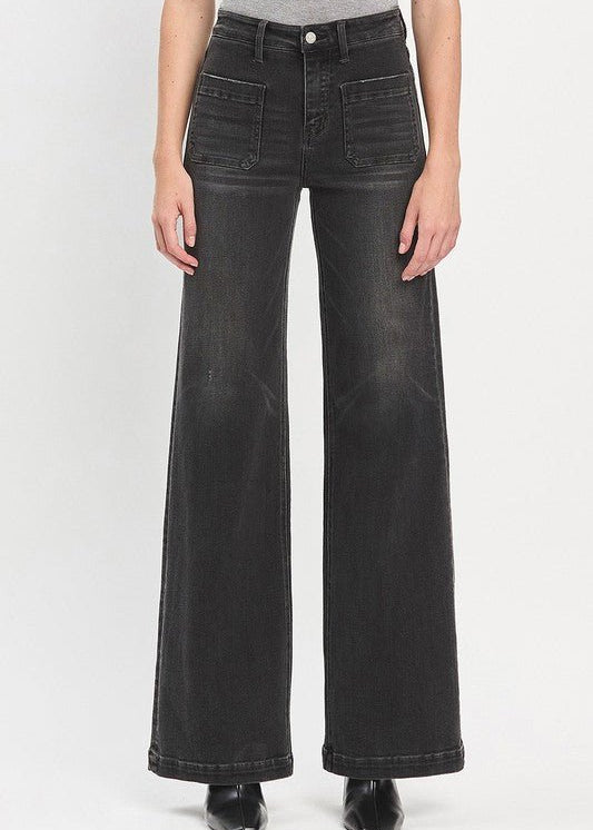 Vervet Black High Rise Trouser Jean - The Nines