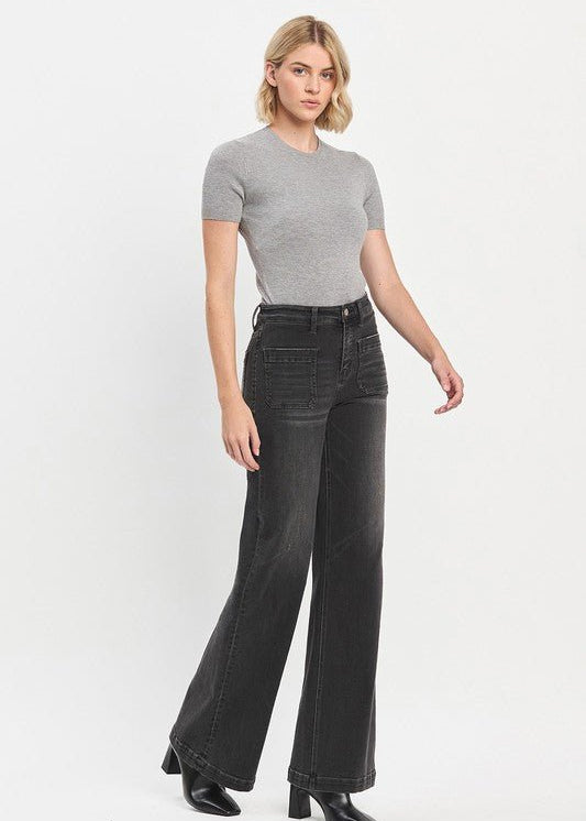 Vervet Black High Rise Trouser Jean - The Nines