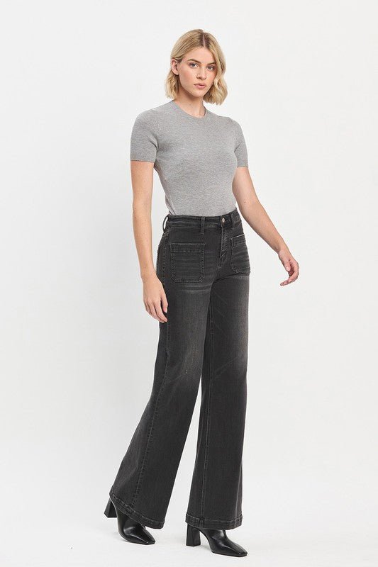Vervet Black High Rise Trouser Jean - The Nines